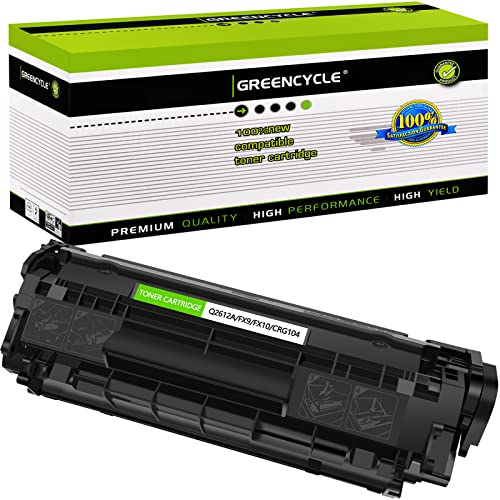 greencycle 1 Pack C104 CRG 104 CRG104 FX9 FX10 Black Toner Cartridge Replacement Compatible for Canon FAXPHONE L90 L120 imageCLASS D420 D480 Printer