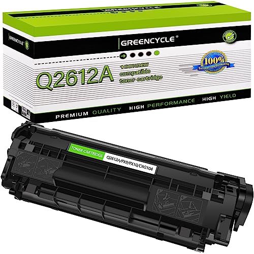 greencycle Toner Cartridge Replacement Compatible for HP 12A Q2612A (Black) Laserjet 1010 1012 1018 1020 1022 1022N 3015 3030 3052 3055 M1005 M1319F Printer (Black, 1-Pack)