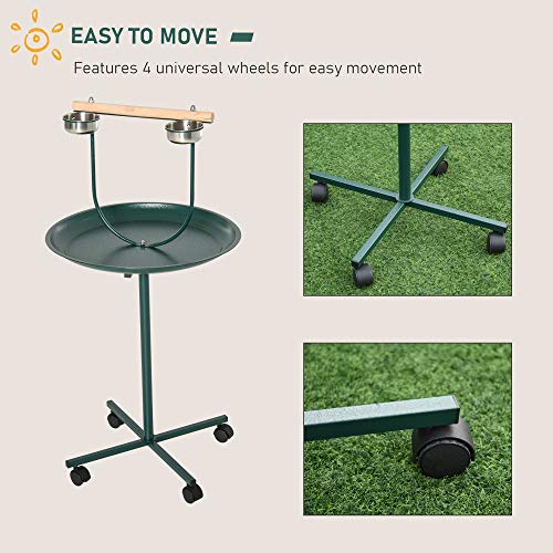 PawHut 49" Bird Play Stand w/Wheels - Green