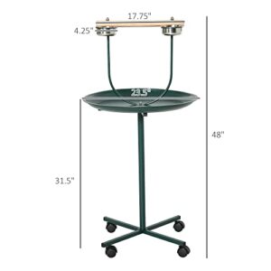 PawHut 49" Bird Play Stand w/Wheels - Green