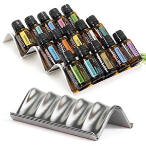 simply shelf essential oil storage organizers - 3pc expandable set - essential oil holders for drawer storage & tabletop display - holds 15 oil bottles (5 & 15ml)