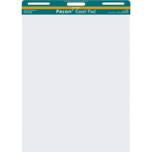 pacon easel pad, perforated, unruled, 27" x 34", 50 sheets, white (pac3385)