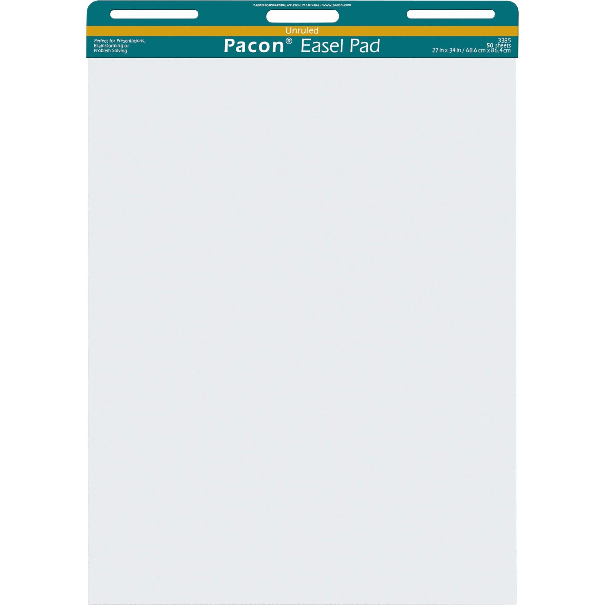 Pacon Easel Pad, Perforated, Unruled, 27" x 34", 50 Sheets, White (PAC3385)