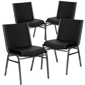 flash furniture 4 pack hercules series heavy duty black vinyl stack chair
