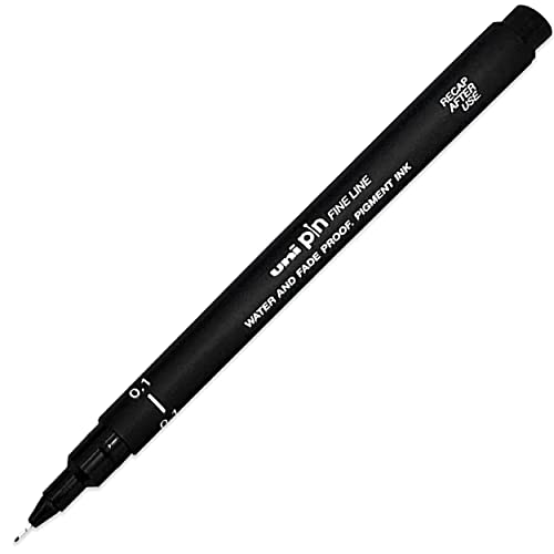 Uni Pin Fineliner Drawing Pen - Complete Set of 9 Grades - Black Ink