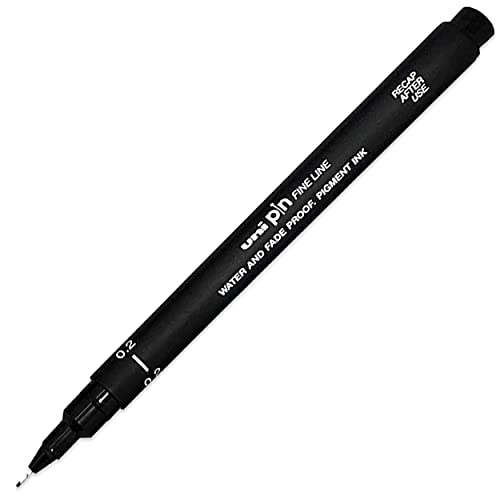 Uni Pin Fineliner Drawing Pen - Complete Set of 9 Grades - Black Ink