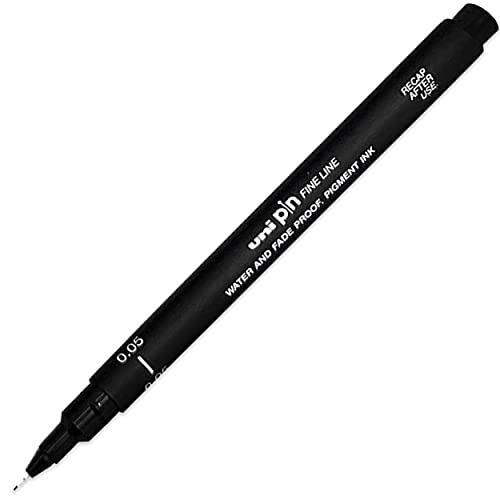 Uni Pin Fineliner Drawing Pen - Complete Set of 9 Grades - Black Ink