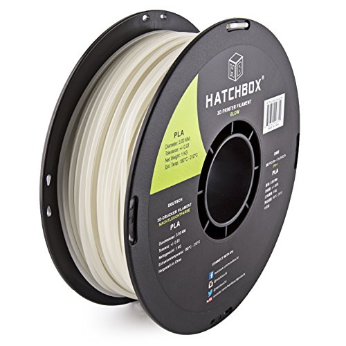 HATCHBOX 3D PLA-1KG3.00-GLOW PLA 3D Printer Filament, Dimensional Accuracy +/- 0.03 mm, 1 kg Spool, 3.00 mm, Glow