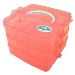 envius snapcube - snap & stackable storage case for rainbow loom + arts & crafts (mini, orange)