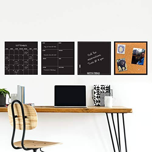 Wall Pops WPE1875 4 Piece Organizer Kit, Black