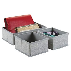 idesign aldo fabric collapsible drawer organizer cubes - gray (set of 3)