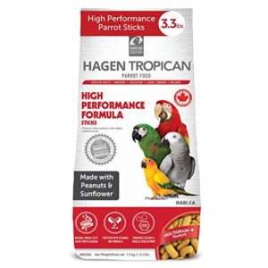 hari hagen tropican high performance parrot food, 3.3 ib parrot sticks with peanuts & sunflower seeds and higher nutrition levels