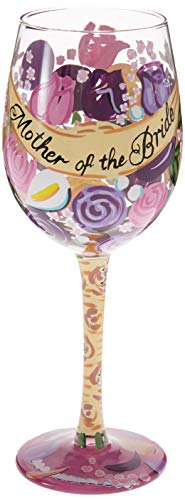 Lolita Mother of the Bride Artisan Made Hand Painted Wine Glass