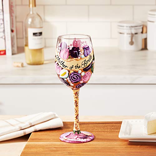 Lolita Mother of the Bride Artisan Made Hand Painted Wine Glass