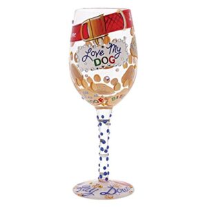 designs by lolita “love my dog” hand-painted artisan wine glass, 15 oz.
