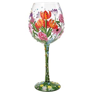 designs by lolita “spring bling” hand-painted artisan super bling wine glass, 22 oz.