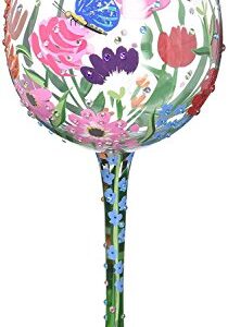 Designs by Lolita “Spring Bling” Hand-painted Artisan Super Bling Wine Glass, 22 oz.