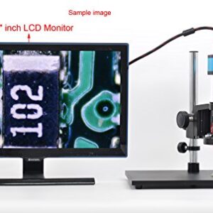 14MP HDMI Microscope Camera Remote Control Kit for Industry Lab PCB USB Output TF Card Video Recorder +180X C-Mount Lens + Big Stereo Stand +144 LED Light