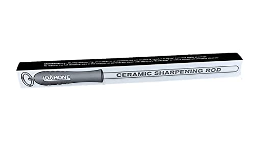 Idahone Fine Ceramic Sharpening Rod (12", Black Handle)