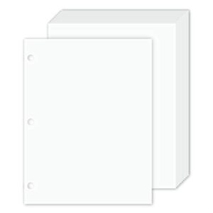 3 hole punched white cardstock – durable and thick 80lb (216gsm) card stock | 8.5 x 11 inches | 50 sheets per pack