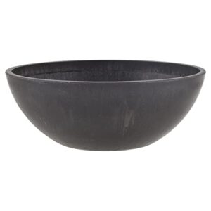 psw arcadia products, centerpiece bowl, fairy garden planter m20dc, 8 inch, dark charcoal
