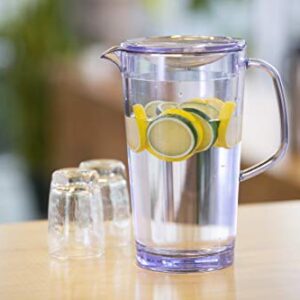 Service Ideas 10-00403-000 Cold Beverage Pitcher with Lid, 64 Ounces, 1.9 Liter, BPA-free, Stanley Commercial, Clear