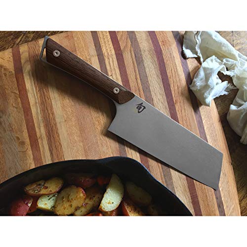 Shun Cutlery Kanso Asian Utility Knife 7", Narrow, Straight-Bladed Kitchen Knife Perfect for Precise Cuts, Ideal for Preparing Stir Fry, Handcrafted Japanese Knife