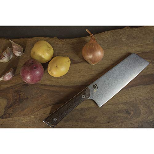 Shun Cutlery Kanso Asian Utility Knife 7", Narrow, Straight-Bladed Kitchen Knife Perfect for Precise Cuts, Ideal for Preparing Stir Fry, Handcrafted Japanese Knife