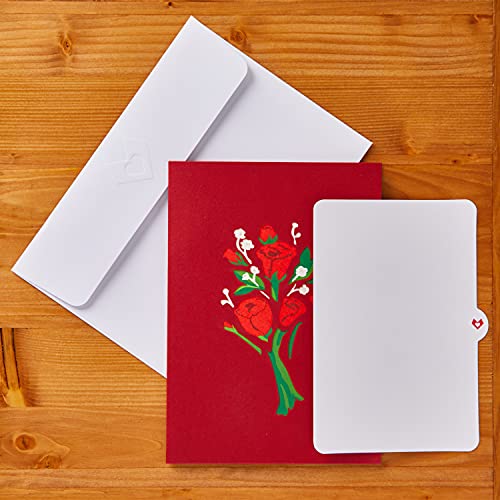 Lovepop Red Rose Arrangement Classic Pop Up Card, 5x7-3D Greeting Card, Pop Up Card for Mom, Anniversary Card for Wife, Love Card, Thinking of You