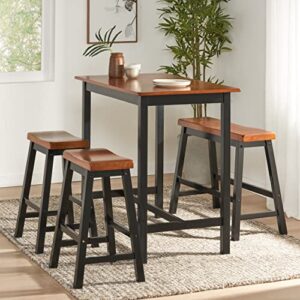 Christopher Knight Home Pomeroy Wood Dining Set, 4-Pcs Set, Black