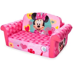 Marshmallow Furniture, Children's 2-in-1 Flip Open Foam Compressed Sofa, Disney's Minnie Mouse