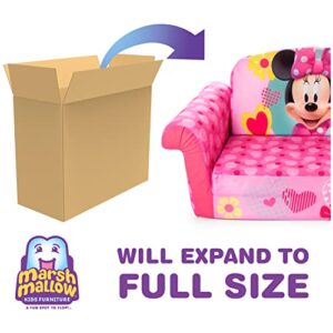 Marshmallow Furniture, Children's 2-in-1 Flip Open Foam Compressed Sofa, Disney's Minnie Mouse