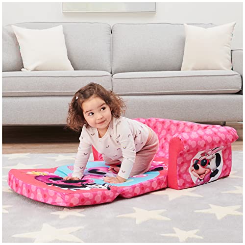 Marshmallow Furniture, Children's 2-in-1 Flip Open Foam Compressed Sofa, Disney's Minnie Mouse