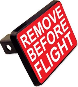 remove before flight trailer hitch cover plug funny airforce plane novelty