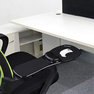 SKYZONAL Home Office Computer Arm Rest Chair Armrest Mouse Pad Mat Wrist Support Black (Please Measure Chair arm Rest Size and Confirm Our Straps Size Before Ordering)