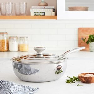 Le Creuset Tri-Ply Stainless Steel 2 Quart Saucier Pan