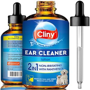 cat & dog ear cleaner drops & wash solution - yeast otic infection treatment & itchy ear relief for pet - wax remover & flush remedy for any pets