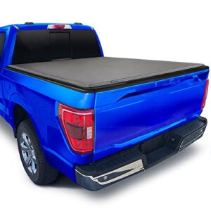 tyger auto t3 soft tri-fold truck bed tonneau cover compatible with 2015-2023 ford f-150 | 6.5' (79") bed | tg-bc3f1042