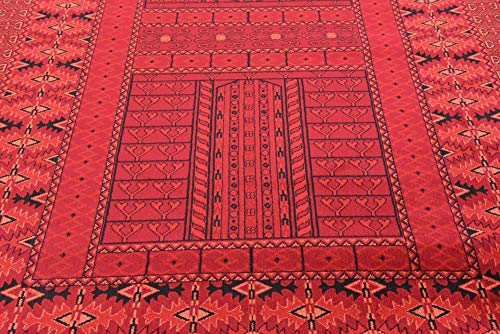 Unique Loom Tekke Collection Over-Dyed Saturated Traditional Torkaman Area Rug, 5 x 8 ft, Red/Black