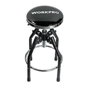 workpro heavy duty adjustable hydraulic shop stool,garage bar stool, 29in to 33.86in, 330-pound capacity, black