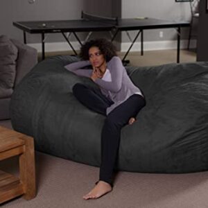 Sofa Sack - Plush Bean Bag with Super Soft Microsuede Cover - XL Memory Foam Stuffed Lounger Chairs for Kids, Adults, Couples - Jumbo Furniture - Charcoal 7.5'