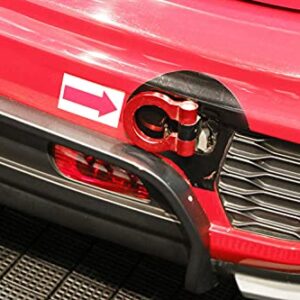 iJDMTOY Red Track Racing Style Tow Hook Ring Compatible with Mini Cooper (Gen1 R50 R51 R52 R53 R55 Gen2 R56 R57 R58 R59), Made of Lightweight Aluminum