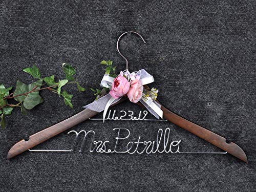 Bride hanger, wedding hanger, Mr & Mrs hanger, custom hanger, bridesmaid, maid, personalized bridal hanger (date/letter), doctor, graduation dress hanger