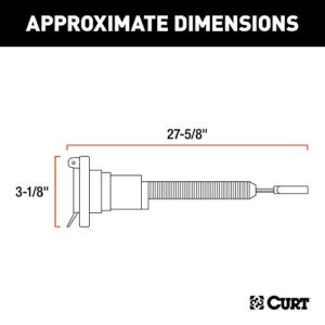 CURT 57186 4-Way Flat Vehicle-Side to 7-Way RV Blade Trailer Adapter with Brake Controller Wiring