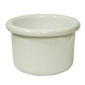 crock-style white plastic bird dish 8 oz