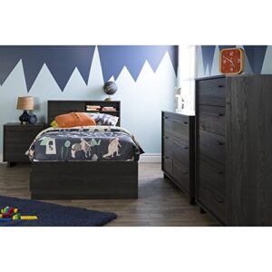 South Shore Fynn Headboard with Storage, Twin 39-Inch, Gray Oak