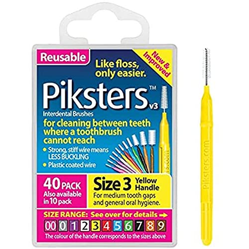 Piksters Interdental Brush Size 3 (40 Pack) by Piksters