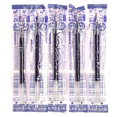 Zebra 1.0mm Blue Black Ink Refill (JF-1.0), for Zebra Sarasa Clip 1.0 Gel Ballpoint Pen(JJE15-FB), × 5 Pack/total 5 pcs (Japan Import) [Komainu-Dou Original Package]