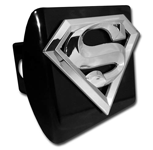 Elektroplate Superman Chrome and Black All Metal Hitch Cover