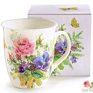 BURTON & BURTON Porcelain MUG ABUNDANT BLOOMS Holds 16 oz.